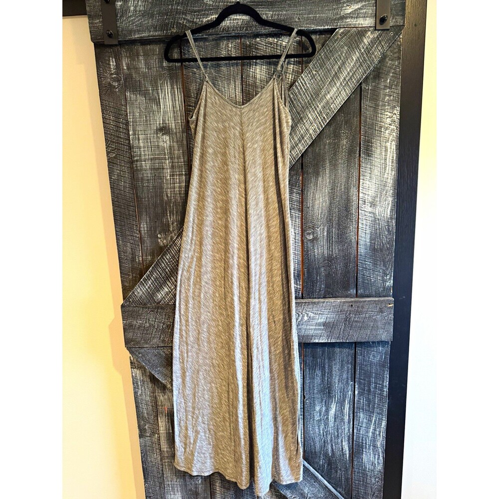 Mossimo Women’s Gray Solid Knit Slip Dress V-Neck Strappy Adjustable Midi XS